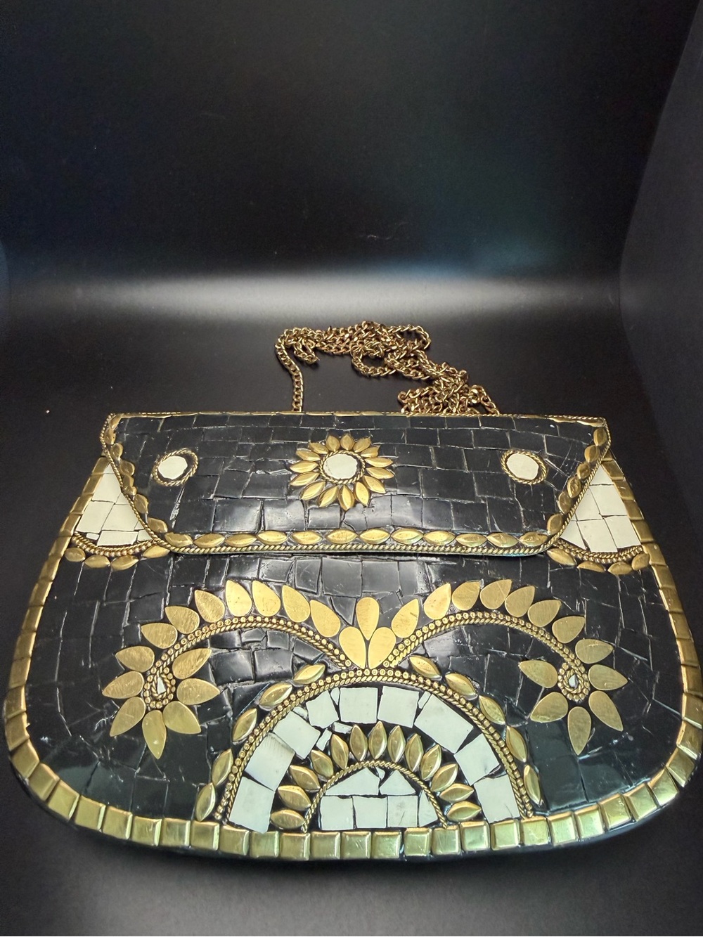 Antik Kraft Amoli Black Mosaic Shoulder Bag
